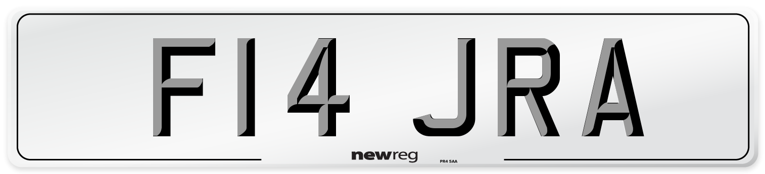 F14 JRA Number Plate from New Reg